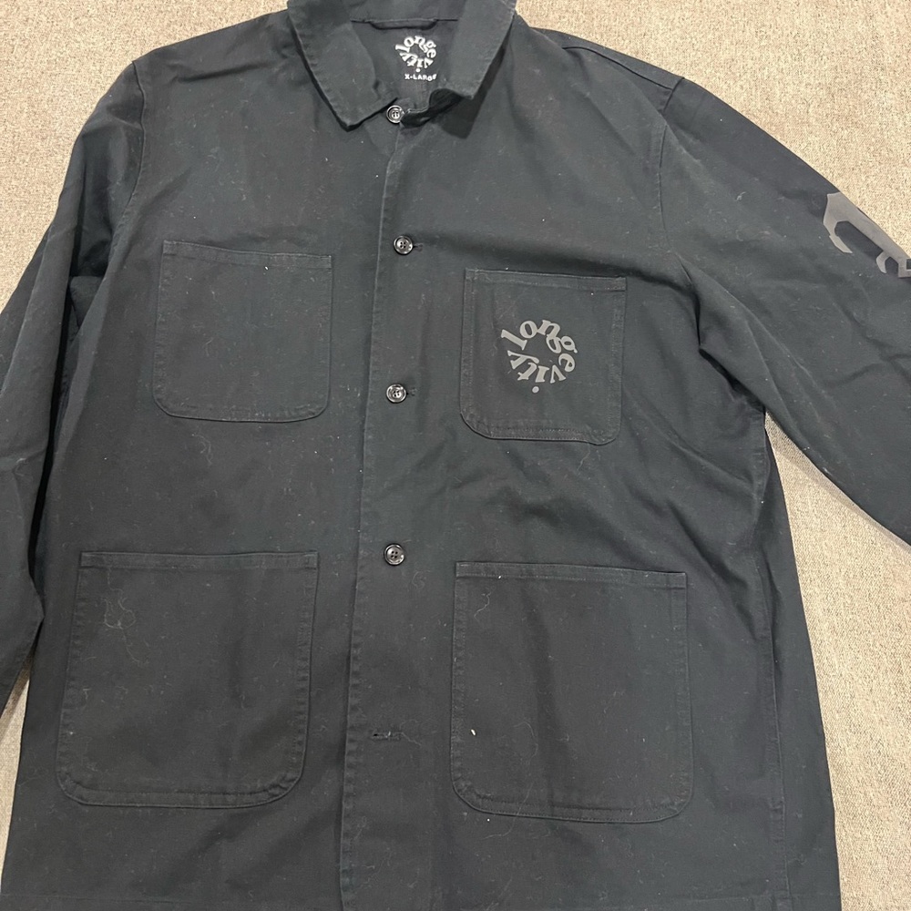 Black Lightweight Workwear Shirt Jacket XL